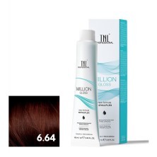 Крем-краска для волос TNL Million Gloss оттенок 6.64 Темный блонд красный медный 100 мл