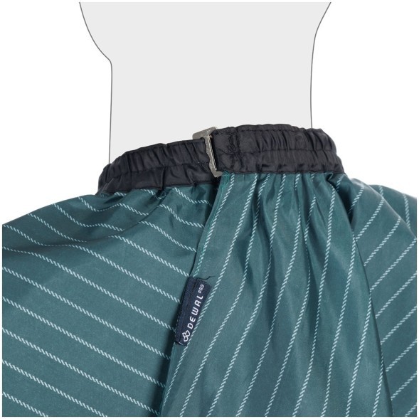 AA43F Пеньюар для стрижки DEWAL,&quot;Полоска&quot; полиэстер, зеленый, 140х150 см, на крючках