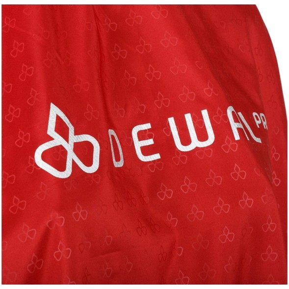 AA01Red Пеньюар для стрижки DEWAL &quot;Логотип&quot;, полиэстер, красный 128х146 см. на крючках