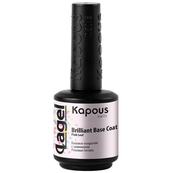 Базовое покрытие с шиммером Розовая поталь «Вrilliant Base Coat Pink Leaf» «Lagel», 15 мл  2939