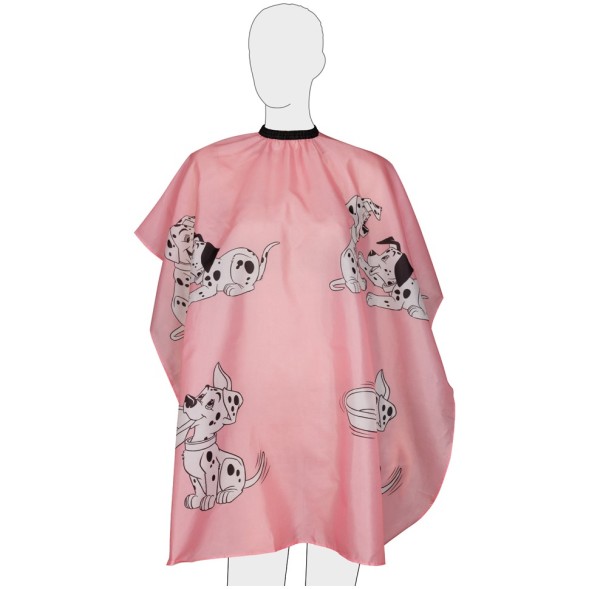 AA11pink Пеньюар для стрижки DEWAL &quot;Собачки&quot; детский, полиэстер, розовый 95х120см, на крючках