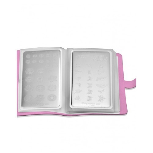 Органайзер для стемпинг пластин на 20 шт «Crazy story» розовый Kapous