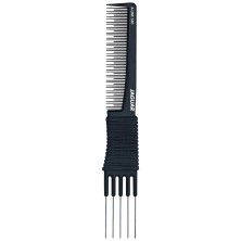 A540 Расчёска для тупирования с вилообразной рукояткой JAGUAR антистат, черная, 19.1 см