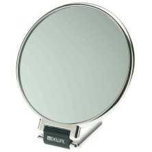 MR-330 Зеркало настольное DEWAL, пластик, серебристое 14х23см