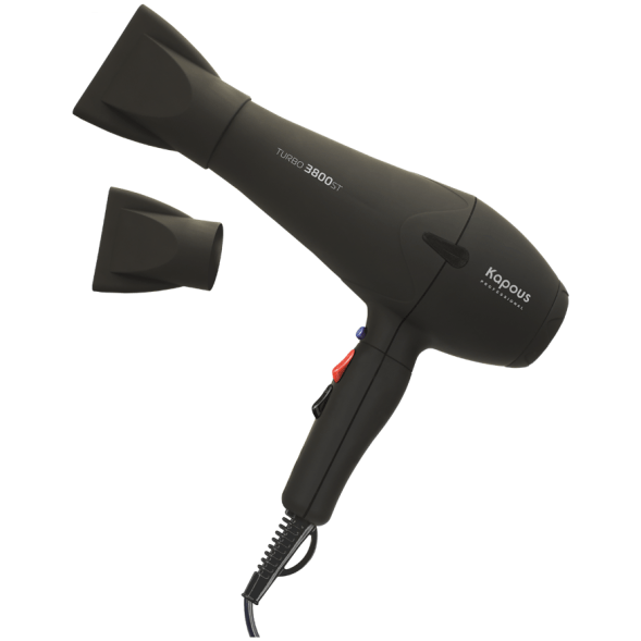 Профессиональный фен для укладки волос Turbo 3800ST Kapous, черный