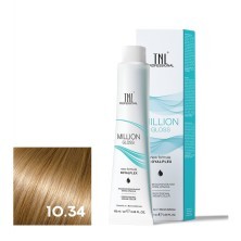 Крем-краска для волос TNL Million Gloss оттенок 10.34 Платиновый блонд золотистый медный 100 мл