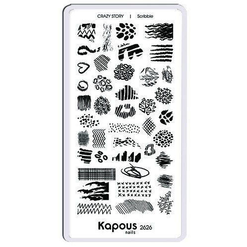 Scribble 3, пластина для стемпинга «Crazy story» Kapous