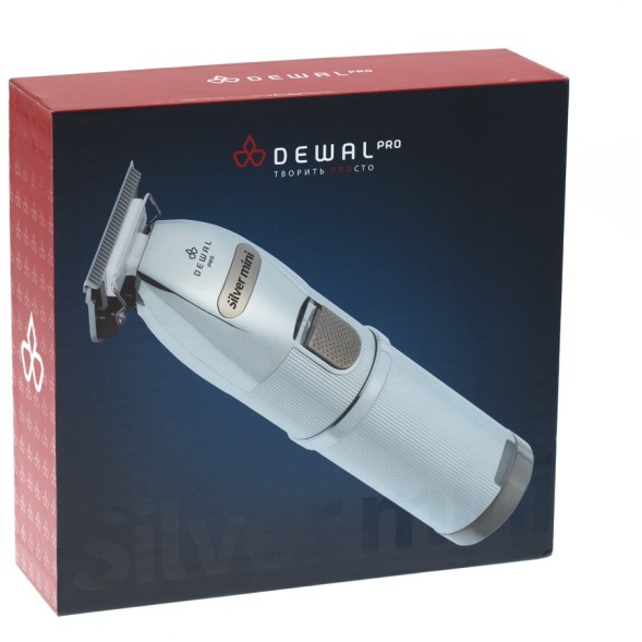 Машинка для стрижки окантовочная DEWAL PRO SILVER MINI, аккум/сеть, 7000 об/мин, Т-нож 40мм, 0,5мм