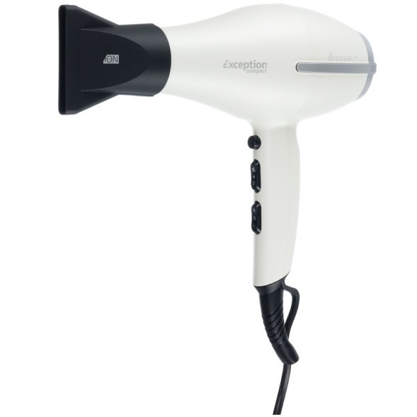 Фен DEWAL EXCEPTION Compact 2200 белый, компактный 2200 Вт, ионизация, 2 насадки, провод 3м