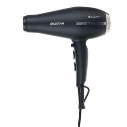 Фен DEWAL EXCEPTION, черный, вес 570гр, 2200Вт, 2 насадки, провод 3м