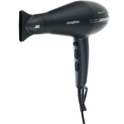 Фен DEWAL EXCEPTION, черный, вес 570гр, 2200Вт, 2 насадки, провод 3м