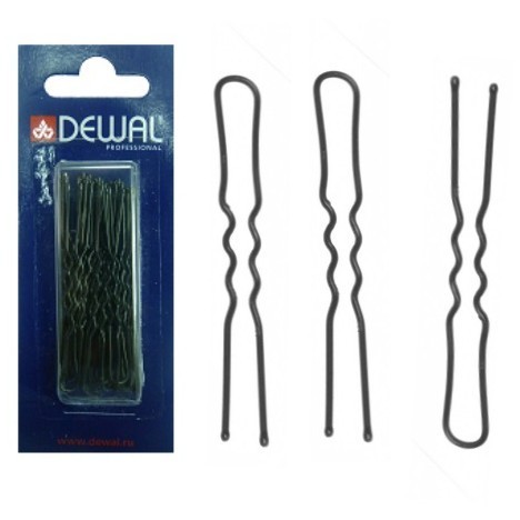 SLT45V-1/60 Шпильки DEWAL черные, волна 45 мм, 60 шт/уп, на блистере, мягкие
