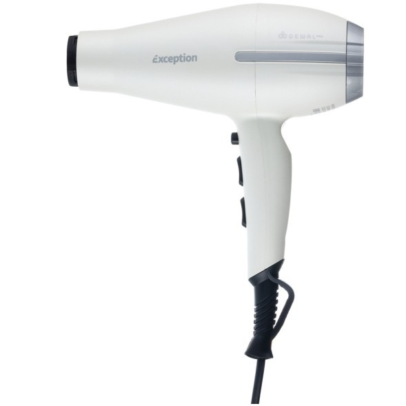 Фен DEWAL EXCEPTION, белый, вес 570гр, 2200Вт, 2 насадки, провод 3м