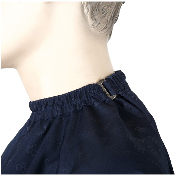 AA01Blue Пеньюар для стрижки DEWAL &quot;Логотип&quot;, полиэстер, синий 128х146 см, на крючках