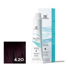 Крем-краска для волос TNL Million Gloss оттенок 4.20 Коричневый фиолетовый 100 мл