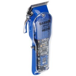 Машинка для стрижки DEWAL PRO NEON BLUE, аккум\сет, 6000 об\мин, нож 45 мм, 0,8 - 2,0 мм, 6 нас