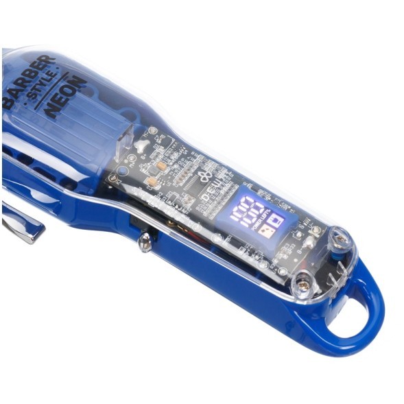 Машинка для стрижки DEWAL PRO NEON BLUE, аккум\сет, 6000 об\мин, нож 45 мм, 0,8 - 2,0 мм, 6 нас