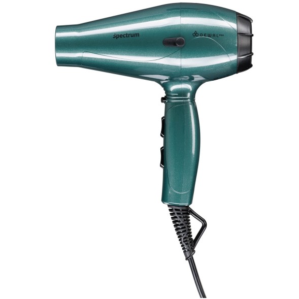 Фен DEWAL SPECTRUM, изумрудный, вес 600гр, 2200Вт, ионизация, 2 нас, провод 3м