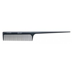 CO-6102-NANO Расческа рабочая DEWAL NANO с пластиковым хвостиком, антистатик,черная 20 см
