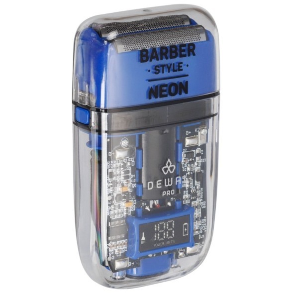 Шейвер для проработки контуров/бороды DEWAL PRO BARBER STYLE NEON BLUE ,аккум, 7000об\мин,2 бр.гол