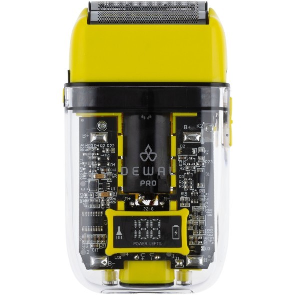 Шейвер для проработки контуров/бороды DEWAL PRO BARBER STYLE NEON YELLOW ,аккум, 7000об\мин,2 бр.гол