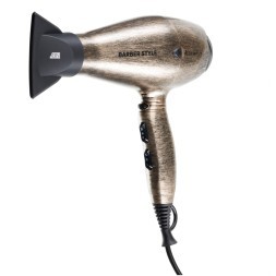 Фен DEWAL PRO BARBER STYLE, бронзовый, вес 570гр, 2200Вт, ионизация, 2 насадки, провод 3м