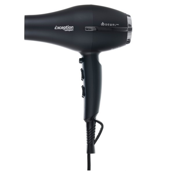 Фен DEWAL EXCEPTION Compact 2200 черный, компактный 2200 Вт, ионизация, 2 насадки, провод 3м