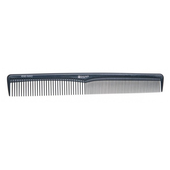CO-6046-NANO Расческа рабочая DEWAL NANO комбинированная, антистатик, черная  18,5 см