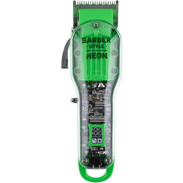 Green Машинка для стрижки DEWAL PRO BARBER STYLE NEON GREEN, аккум\сет, 6000 об\мин, нож 45 мм, 0,8 - 2,0 мм, 6 нас  03-081