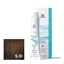 Крем-краска для волос TNL Million Gloss оттенок 5.31 Светлый коричневый золотистый бежевый 100 мл
