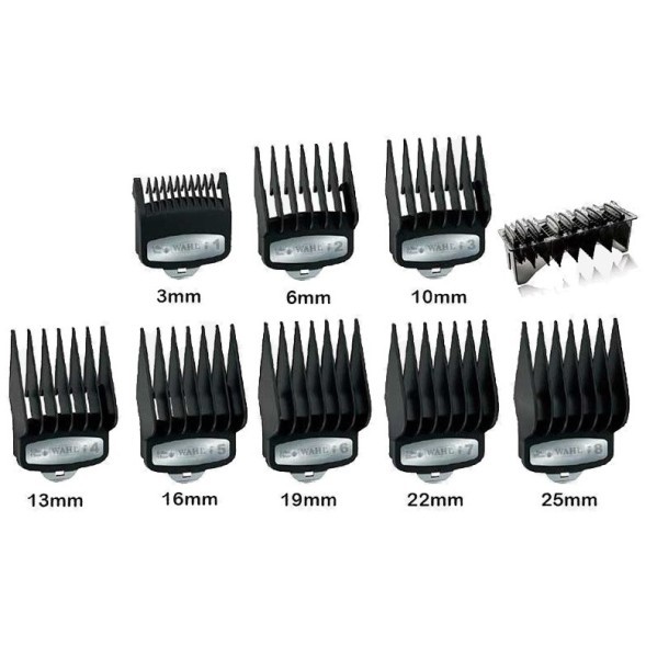 3171-600 Wahl Attachment comb set/комплект насадок Премиум 3-25mm, черный:страна ввоза-РФ