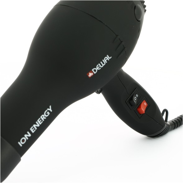 Black Фен DEWAL ION Energy, черный 2000 Вт, 2 насадки