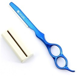 M2134-BL Бритва DEWAL филировочная со станком, синяя