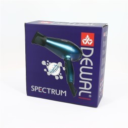 Фен DEWAL SPECTRUM, черный, вес 600гр, 2200Вт, ионизация, 2 нас, провод 3м