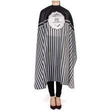 Пеньюар парикмахера TNL "Barber style", черный в полоску (J-49)