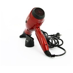 Фен DEWAL PROFILE COMPACT, красный, вес 600гр, 2000Вт, ионизация, 2 насадки, пров. 3м