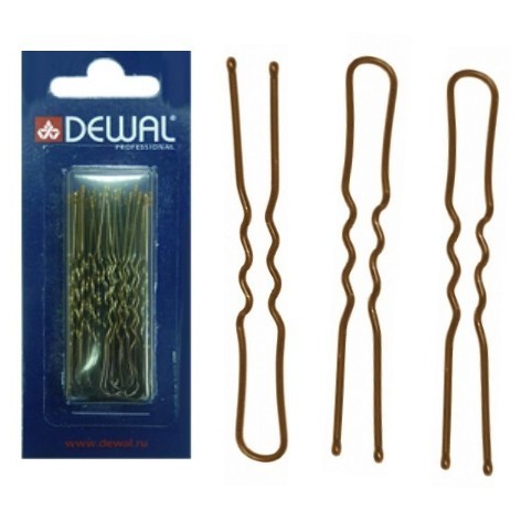 SLT45V-3/60 Шпильки DEWAL коричневые, волна 45 мм, 60 шт/уп, на блистере, мягкие
