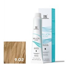 Крем-краска для волос TNL Million Gloss оттенок 9.02 Очень светлый блонд прозрачный фиолетовый 100мл