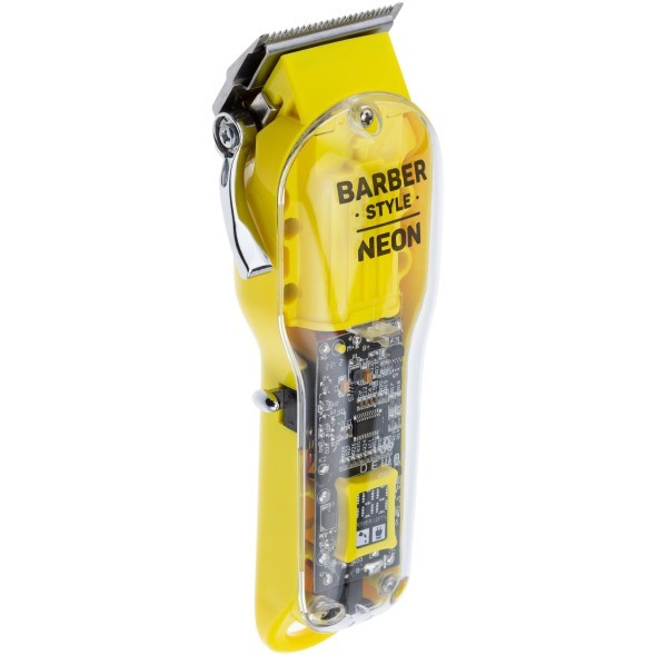 Yellow Машинка для стрижки DEWAL PRO BARBER STYLE NEON YELLOW, аккум\сет, 6000 об\мин, нож 45 мм, 0,8 - 2,0 мм, 6 нас  03-081