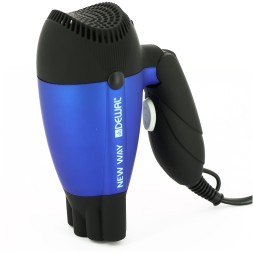 Фен дорожный складной DEWAL PRO NEW WAY, синий, вес 270гр, размер 13.5см, 1000Вт, провод 1,6м+дор.косм