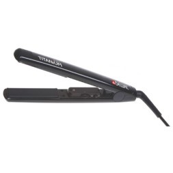 03-108 Щипцы для выпрямления волос DEWAL PRO Black Titanium, 25х90 мм, с терморег, титаново-турмалин. покрытие, 105Вт