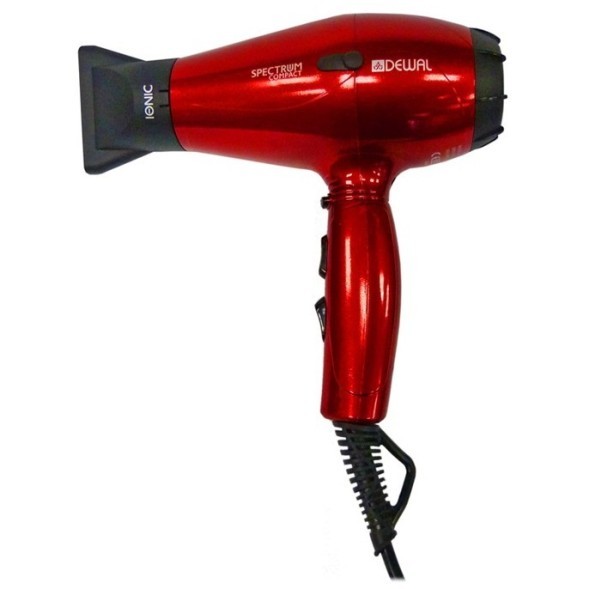 Фен DEWAL Spectrum Compact красный, 2100 Вт, ионизация, 2 насадки