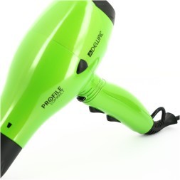 Фен DEWAL PROFILE COMPACT, зеленый, вес 600гр, 2000Вт, ионизация, 2 насадки, пров. 3м