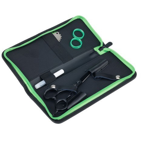 Футляр для 2-х ножниц, кожзам, на молнии, чёрного цвета