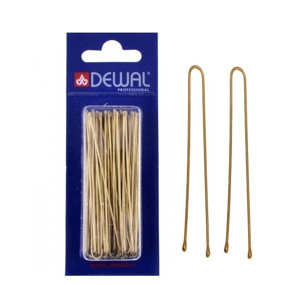 SLT45P-5/60 Шпильки DEWAL золотистые, прямые 45 мм, 60 шт/уп, на блистере, жесткие