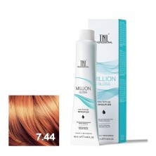 Крем-краска для волос TNL Million Gloss оттенок 7.44 Блонд медный интенсивный 100 мл