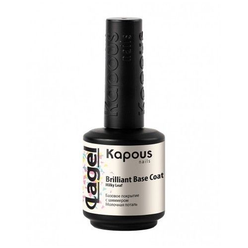 Базовое покрытие с шиммером Молочная поталь «Вrilliant Base Coat Milky Leaf» «Lagel», 15 мл
