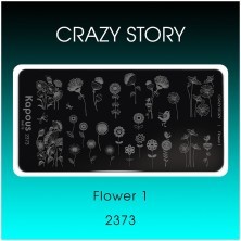 Flower 1, пластина для стемпинга «Crazy story» Kapous