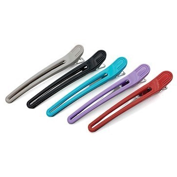 2439 Зажимы парикмахерские комбинированные (металл+пластик) 101*13*22 мм, 10 шт.  Kapous