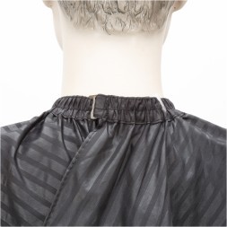 AA02BS GREEN Пеньюар для стрижки DEWAL "BARBER STYLE "NEON , полиэстер, полоска  140х158 см, на крючках